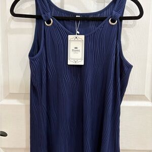 Navy Sleeveless Ring-Detail Tank